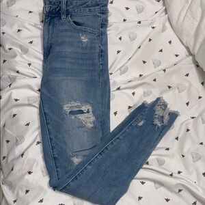 American Eagle Outfitters Light Blue Distressed Skinny Jeans